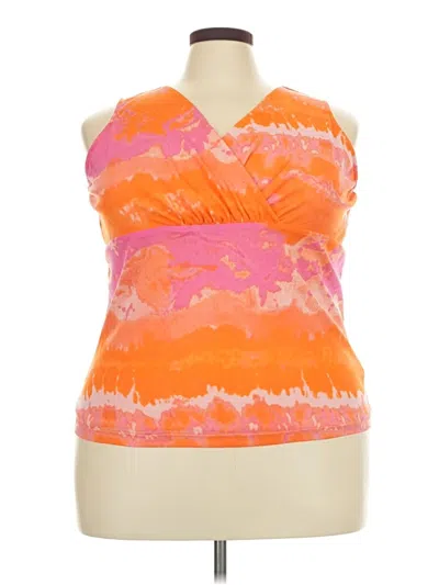 Pre-owned Chaps Tank Top Orange Halter Neckline Tops