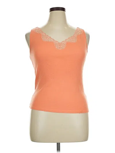 Pre-owned Chaps Tank Top Orange Sweetheart Neckline Tops