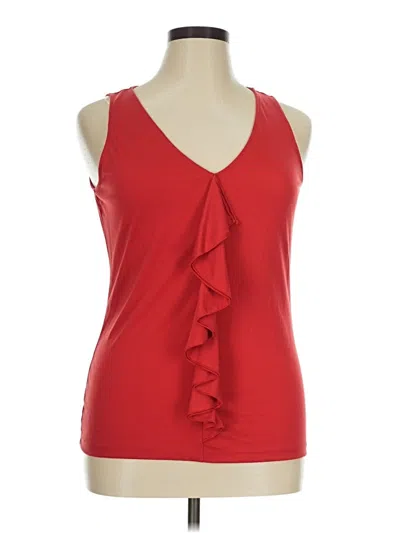 Pre-owned Chaps Tank Top Red Halter Neckline Tops