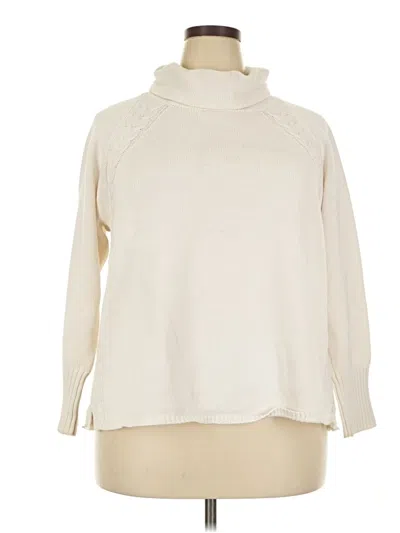Pre-owned Chaps Turtleneck Sweater In White