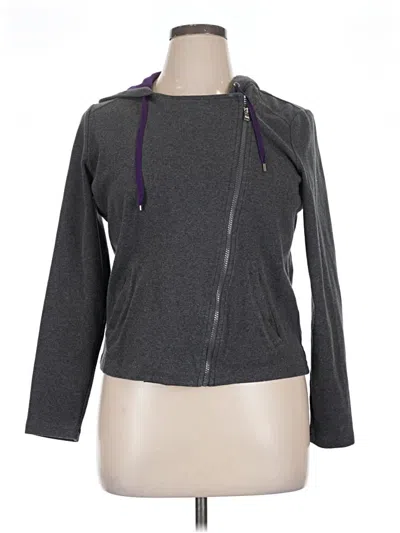 Pre-owned Chaps Zip Up Hoodie In Gray