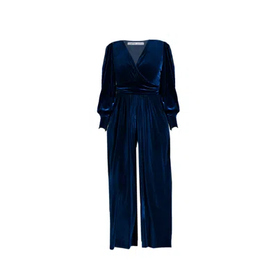Chapter London Women's Ava Velvet Jumpsuit - Blue