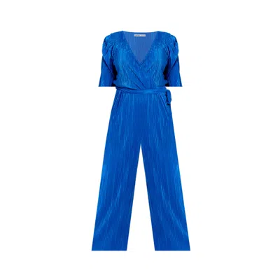 Chapter London Women's Blue Cleo Plisse Jumpsuit