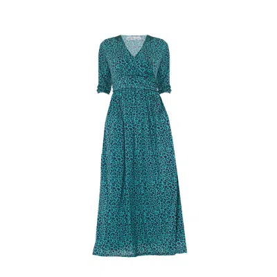 Chapter London Women's Sonia Wrap Maxi Dress - Green Leopard Print