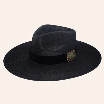 Char1hrse Charlie 1 Horse Lainey Wilson Women's Black Opal Pinch Front Straw Hat