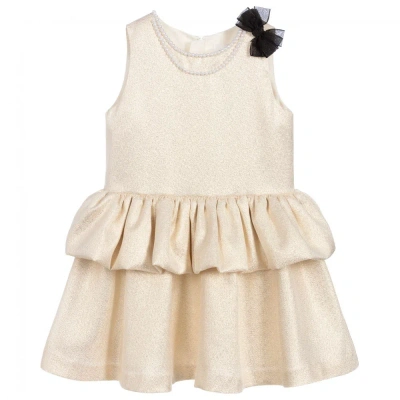 Charabia Kids' Girls Gold Brocade Dress