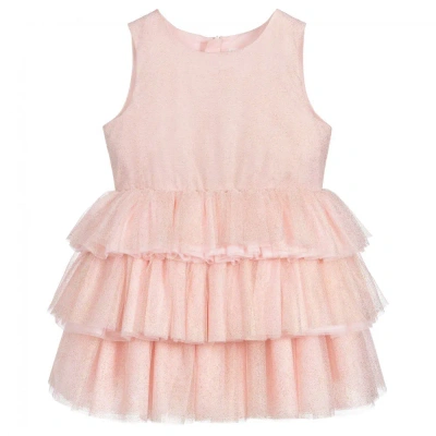 Charabia Kids' Girls Pink & Gold Tulle Dress