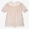 CHARABIA GIRLS PINK FLORAL TULLE DRESS