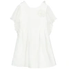 CHARABIA GIRLS WHITE CRÊPE WINGS DRESS