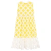 CHARABIA GIRLS YELLOW LACE & TULLE DRESS
