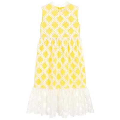 Charabia Babies' Girls Yellow Lace & Tulle Dress