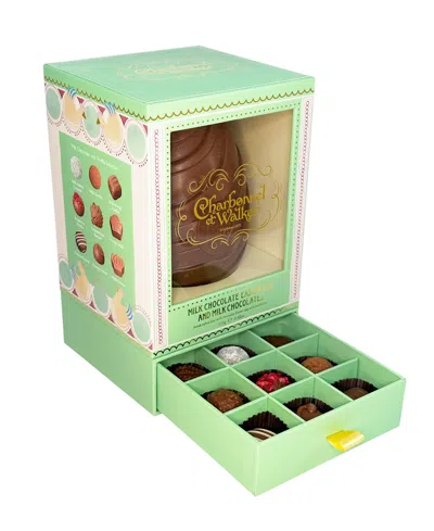 Charbonnel Et Walker Easter Milk Chocolate Egg With Milk Chocolate Truffles, 10-pc. In Green