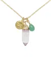Charged Crystal Quartz Charm Necklace With Aventurine In Aventurine