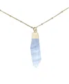 Charged Agate Pendant Necklace In Blue Agate