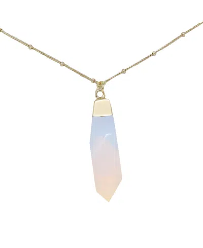 Charged Stone Pendant Necklace In Opal