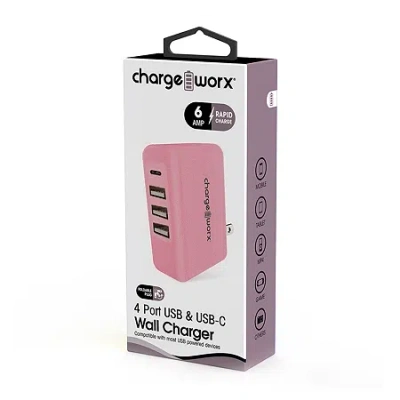 Chargeworx 3 Usba 1usbc Wall Charger In Yellow