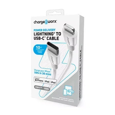 Chargeworx 6 Power Delivery Lightning To Usb-c Cbl In White