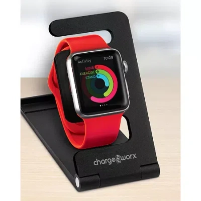 Chargeworx Adjustable Apple Watch Charging Station In Black