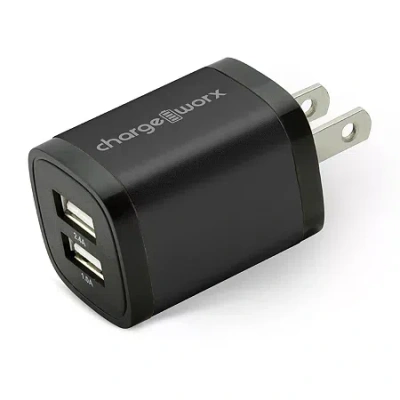 Chargeworx Dual Usb Wall Charger In Black