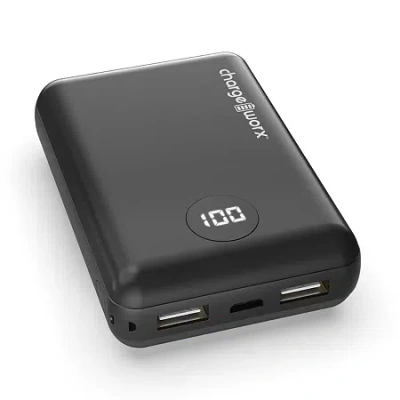 Chargeworx Super Slim 10000 Mah Triple Usb Battery Pack In Black