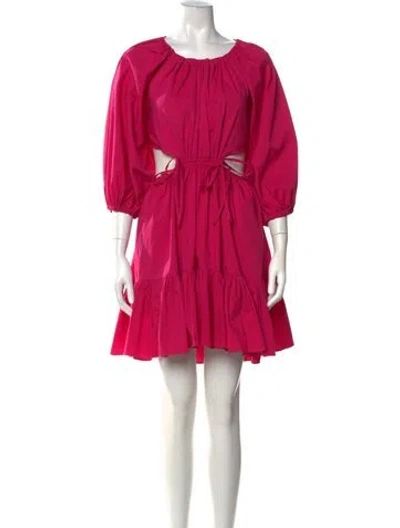Pre-owned Charina Sarte Crew Neck Knee-length Dress In Pink
