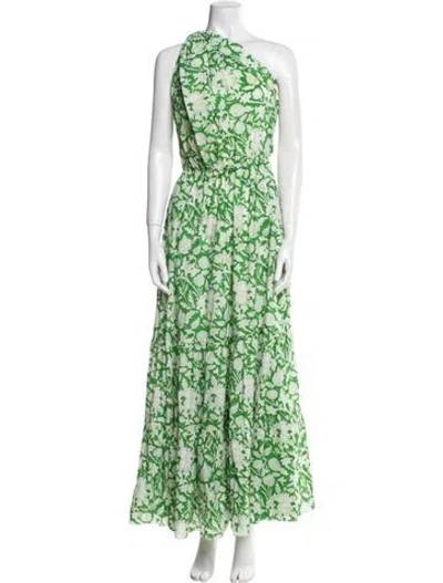 Pre-owned Charina Sarte Floral Print Long Dress In Green