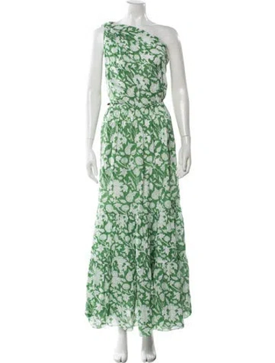 Pre-owned Charina Sarte Floral Print Long Dress W/ Tags In Green