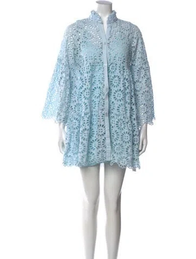Pre-owned Charina Sarte Floral Print Mini Dress In Blue