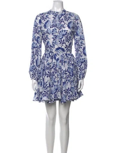 Pre-owned Charina Sarte Floral Print Mini Dress In White