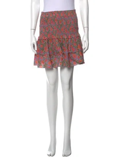 Pre-owned Charina Sarte Floral Print Mini Skirt In Pink