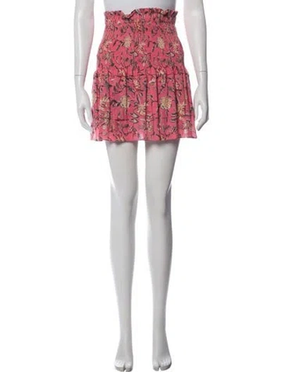 Pre-owned Charina Sarte Floral Print Mini Skirt In Pink