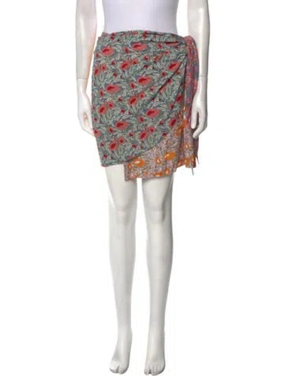 Pre-owned Charina Sarte Floral Print Mini Skirt W/ Tags In Neutral
