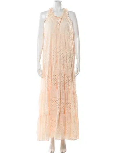 Pre-owned Charina Sarte Lace Pattern Long Dress W/ Tags In Neutral