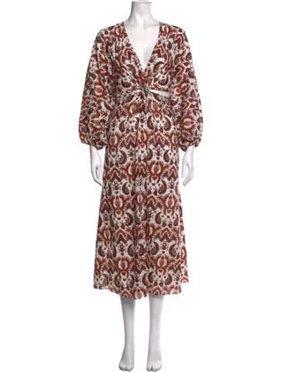 Pre-owned Charina Sarte Paisley Print Midi Length Dress In Multicolor