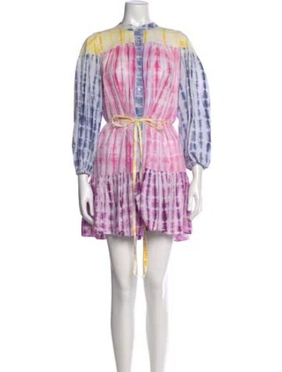 Pre-owned Charina Sarte Plaid Print Mini Dress In Multi