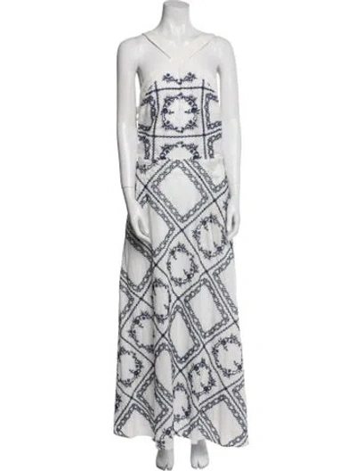 Pre-owned Charina Sarte Printed Long Dress In Multi