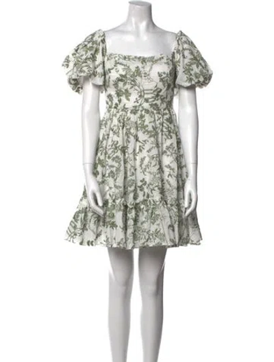 Pre-owned Charina Sarte Printed Mini Dress In Green