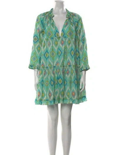 Pre-owned Charina Sarte Printed Mini Dress In Multi