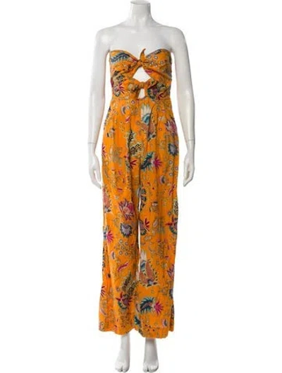 Pre-owned Charina Sarte Printed Mini Dress In Orange