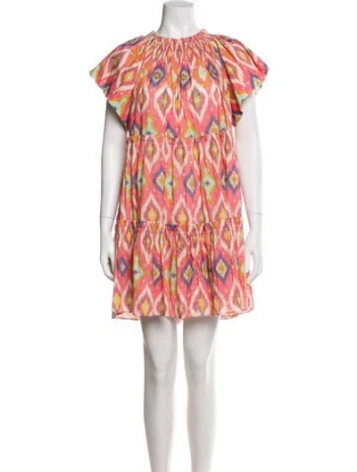 Pre-owned Charina Sarte Printed Mini Dress In Pink