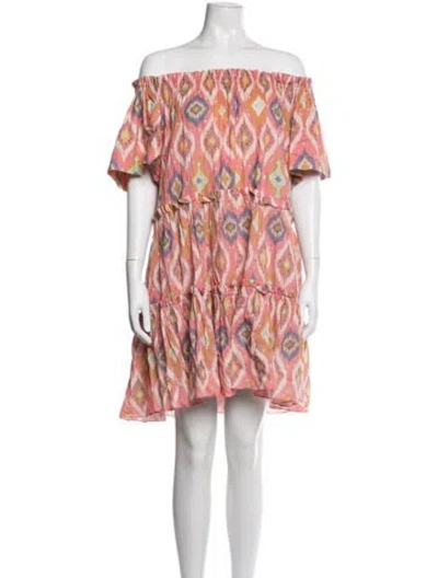 Pre-owned Charina Sarte Printed Mini Dress In Pink