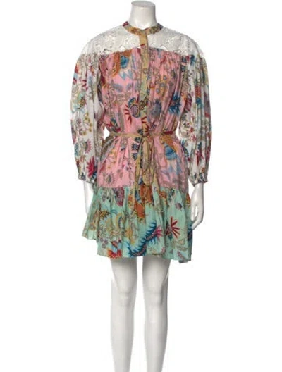 Pre-owned Charina Sarte Printed Mini Dress W/ Tags In Pink