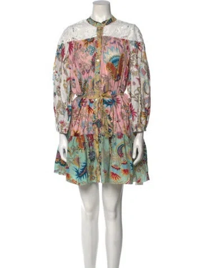 Pre-owned Charina Sarte Printed Mini Dress W/ Tags In Pink