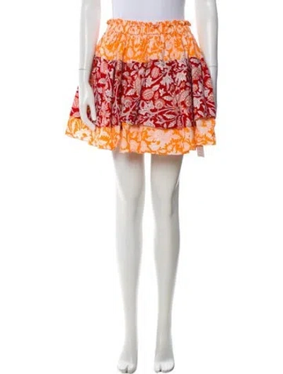 Pre-owned Charina Sarte Printed Mini Skirt In White