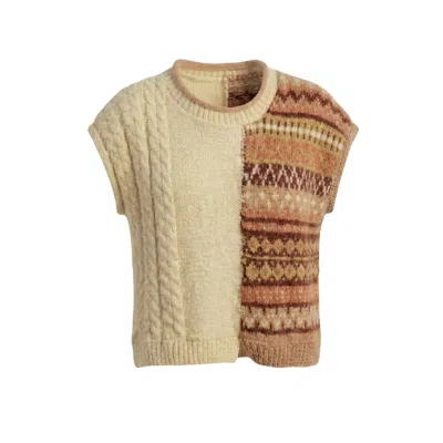 Charkha & Loom Women's Tragopan Vest White & Multicolour