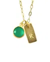 Charlene K 14k Plated Emerald May Birthstone Initial Necklace In Gold