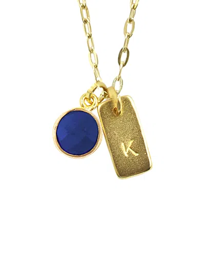 Charlene K 14k Plated Sapphire September Birthstone Initial Necklace In Gold