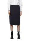 Charles Anastase Knee Length Pencil Skirt In Blue In Black