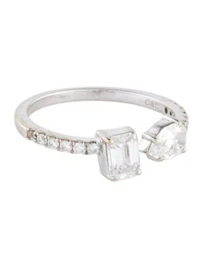 Pre-owned Charles & Colvard 1.19ctw Lab-grown Diamond Toi Et Moi Engagement Ring In Multi