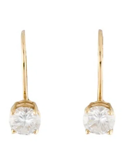 Pre-owned Charles & Colvard 14k Moissanite Zoe Drop Earrings In Multi